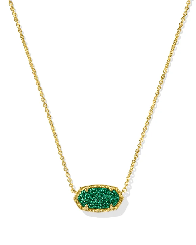 chic statement necklaces -Elisa Pendant Necklace in Emerald Drusy