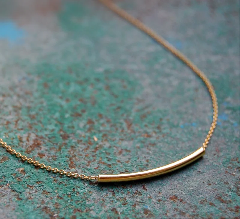 men’s chain necklaces -'tubular bar' necklace | 24k gold-plated