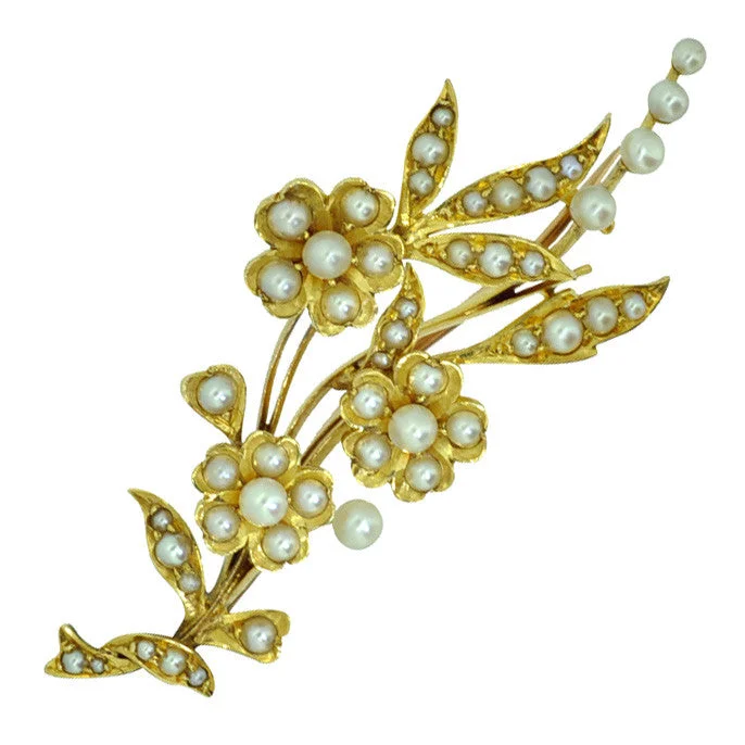 gift-worthy bangle sets -Pearl Spray Brooch