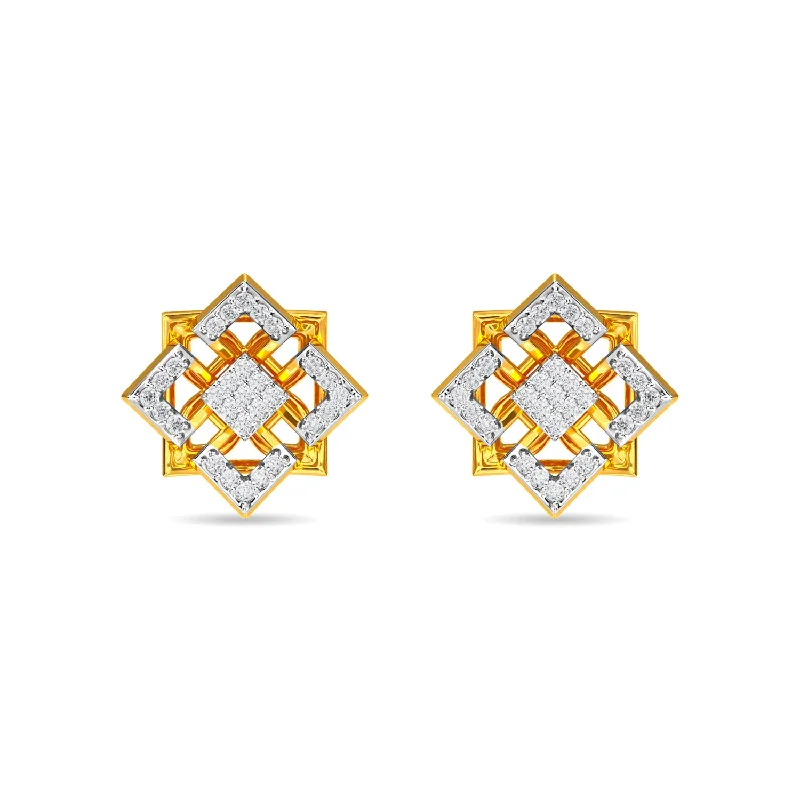 gold earrings with diamonds -Capri Earring