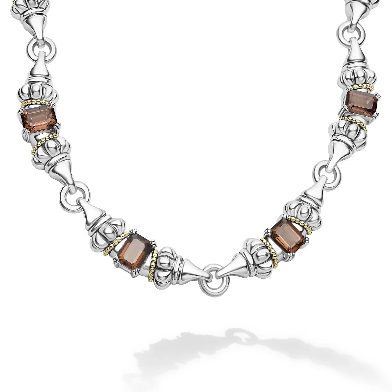 chunky necklaces for women -Glacier Smokey Quartz Caviar Necklace