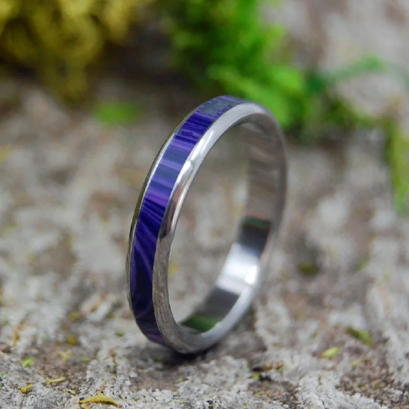 unique band rings -Queen Charoite | Men's Charoite & Titanium Wedding Ring