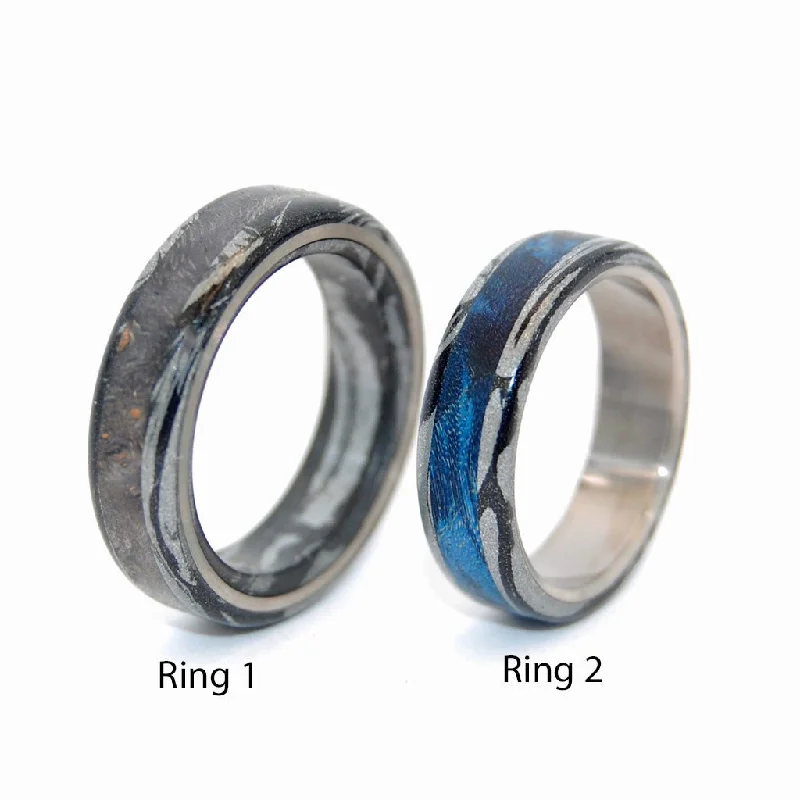 gemstone rings for women -Greek God | Wood & M3 Titanium Men's & Women's Wedding Ring Set