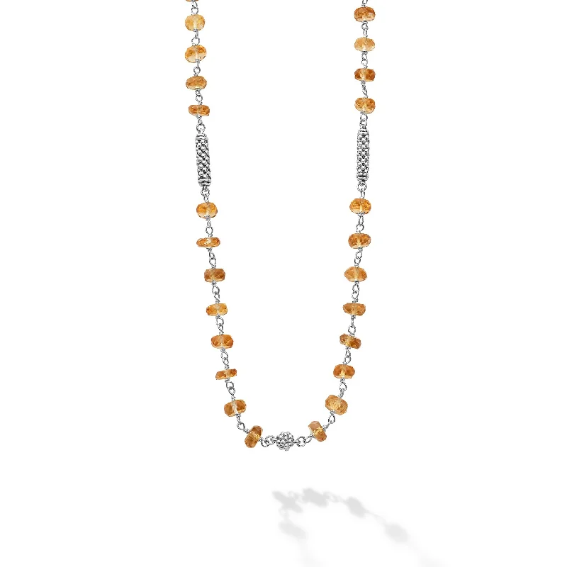 necklaces for evening dresses -Caviar Icon Citrine Beaded Necklace