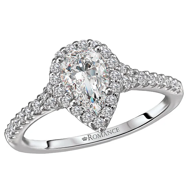 women’s wedding and engagement rings -Halo Semi Mount Diamond Ring