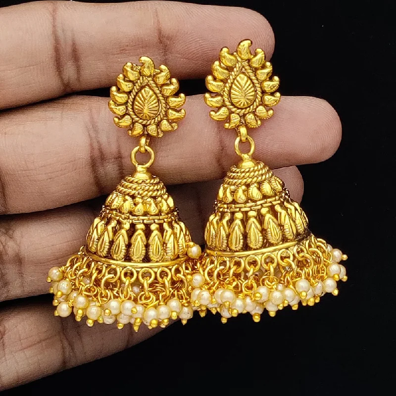 trendy stud earrings -Jewel Addiction Gold Plated Jhumki Earrings