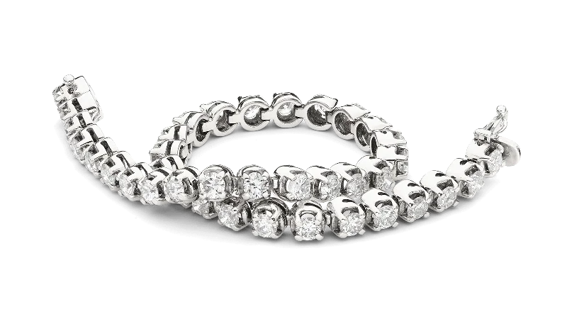 women’s wide bangles -Vega 18ct White Gold Claw Set Diamond Bracelet