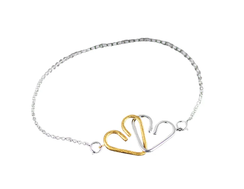 stacked gold bangles -Chained Heart Bracelet