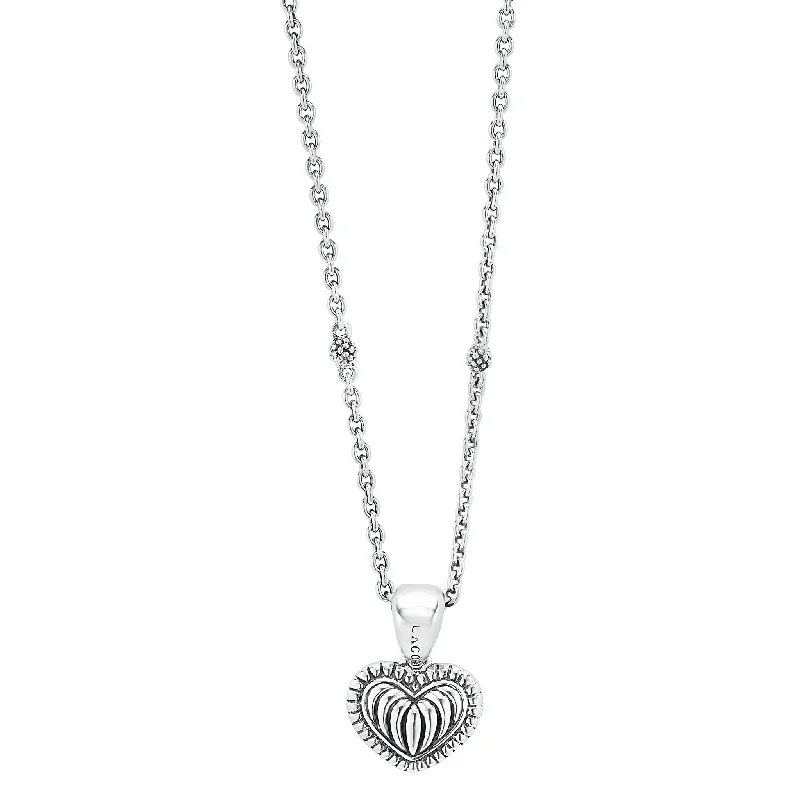 fashion forward necklaces -Beloved Fluted Heart Pendant Necklace