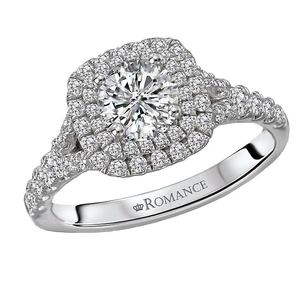 bold engagement rings with diamonds -Halo Semi-Mount Diamond Ring