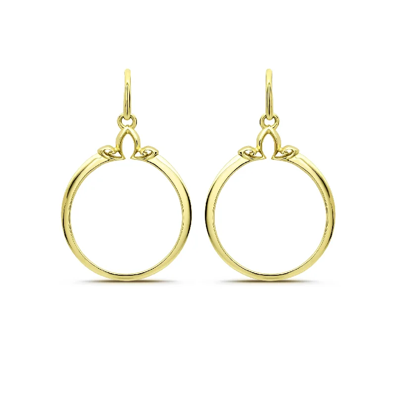 crystal drop earrings for women -Portrait Hoop Earring 25mm - 18K Gold Vermeil