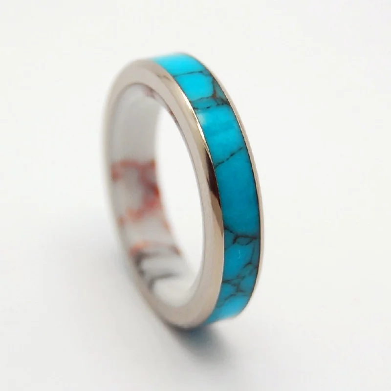 beautiful sapphire rings -Once In A Blue Moon | Men's Turquoise Stone, Jasper Stone & Titanium Wedding Ring