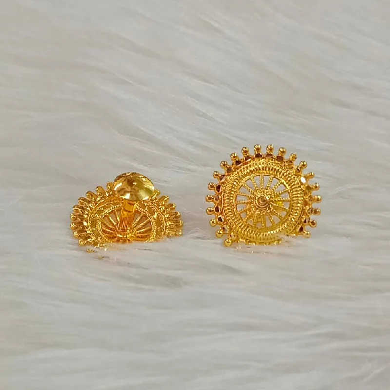 minimalist stud earrings -Pooja Bangles Gold Plated Stud Earrings