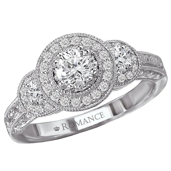 engagement rings with diamonds -Halo Semi-Mount Diamond Ring