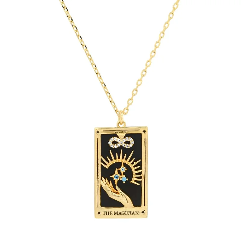 unique gemstone necklaces -The Magician Tarot Card Pendant Necklace