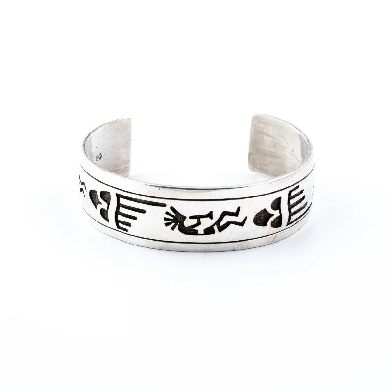 gold-plated bracelet bangles -Hopi Storyteller Overlay Cuff