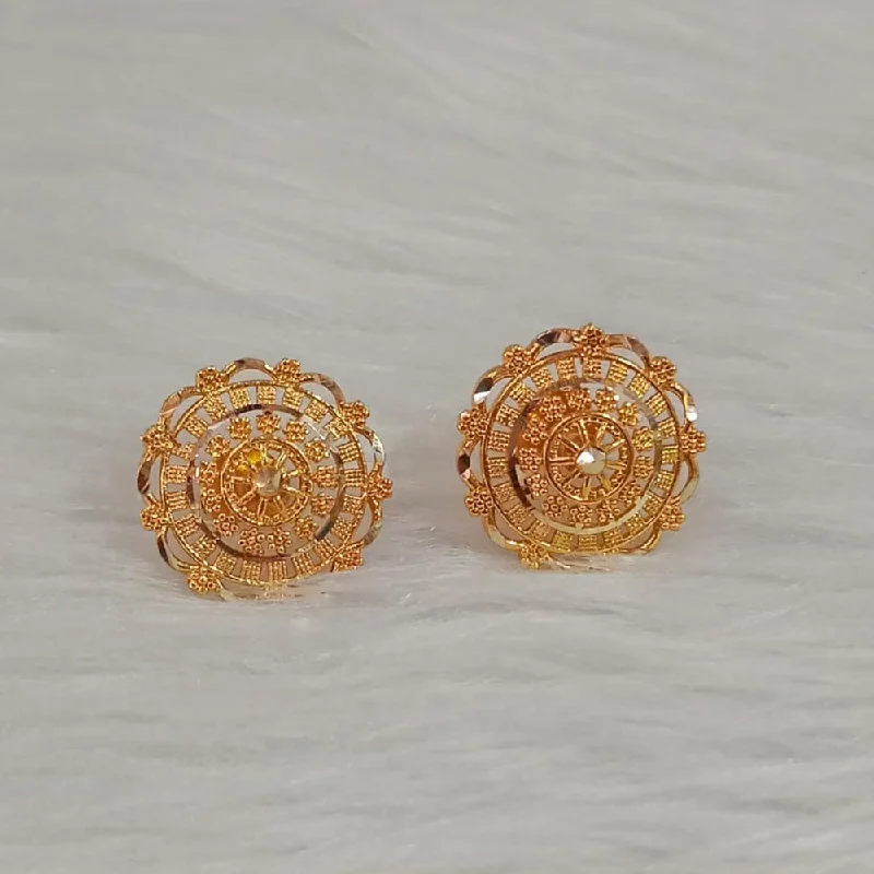 elegant gold drop earrings -Pooja Bangles Gold Plated Stud Earrings