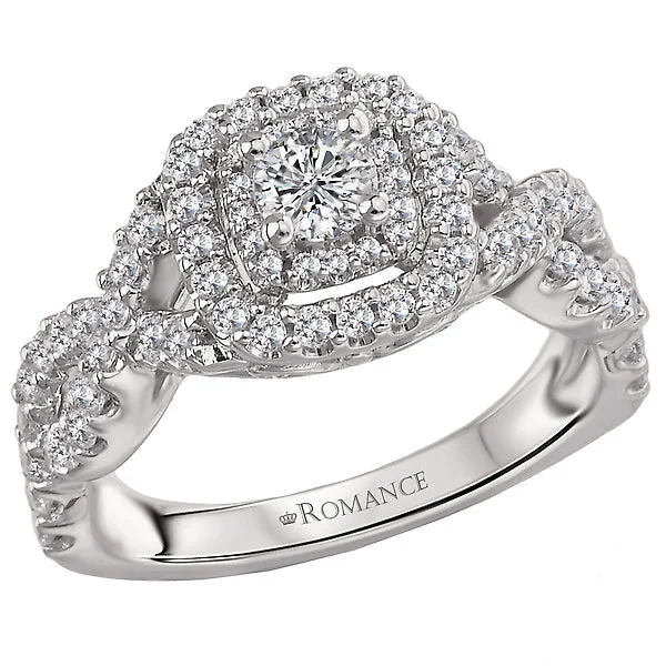 vintage engagement rings -Halo Semi-Mount Diamond Ring