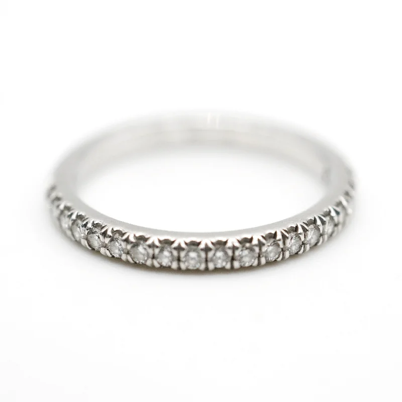 engagement rings with colored stones -Tiffany & Co. Soleste Half Eternity Band in Platinum