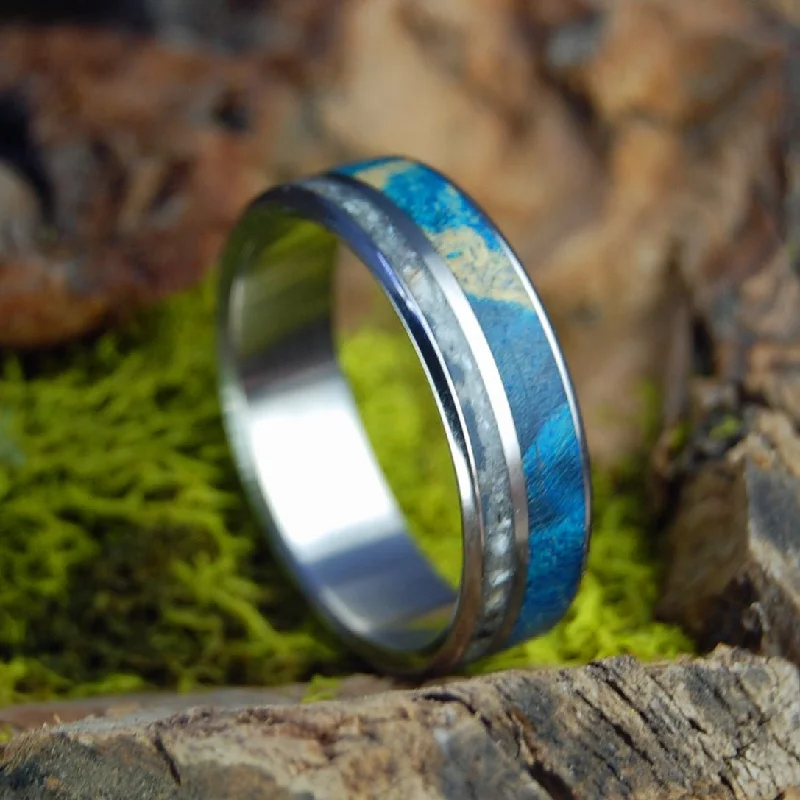 luxury engagement rings -Coast Of St Petes | Men's Beach Sand, Wood & Titanium Wedding Ring