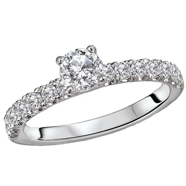 classic solitaire diamond engagement rings -Diamond Semi-Mount Engagement Ring