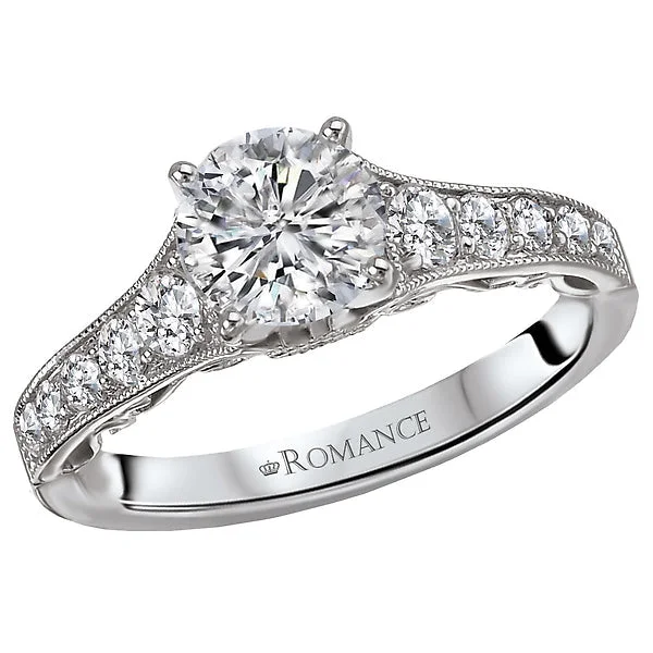 affordable engagement rings -Peg Head Semi-Mount Diamond Ring