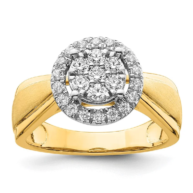 heirloom quality engagement rings -14k Two-tone Lab Grown Diamond Engagement Ring 1/2Ct Clarity- VS Color- G-H