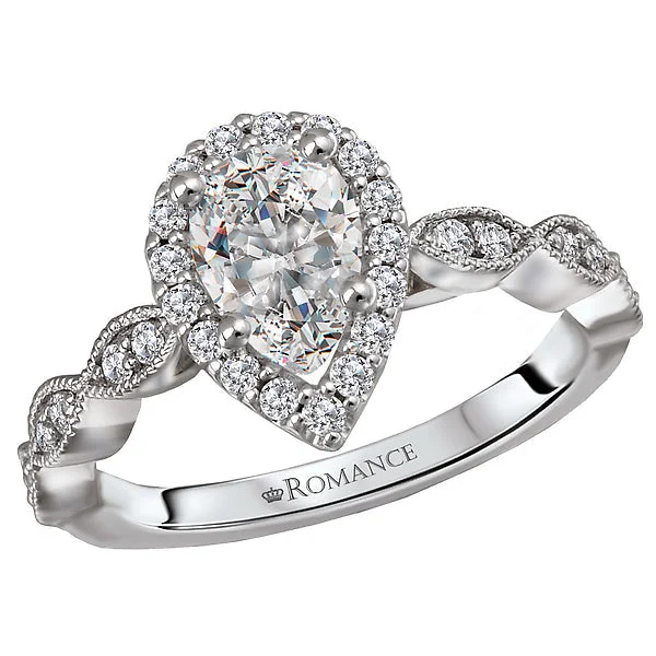 unique engagement rings -Halo Semi-Mount Diamond Ring