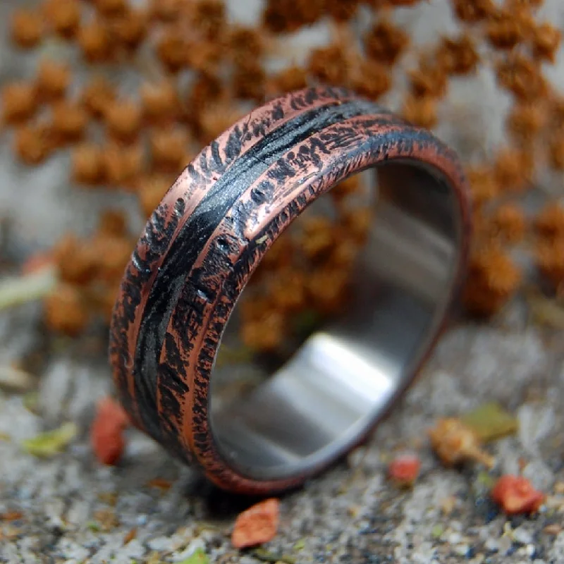 gold wedding bands -Rough, Ready & Refined | Men's Copper, Titanium & M3 Titanium Wedding Ring