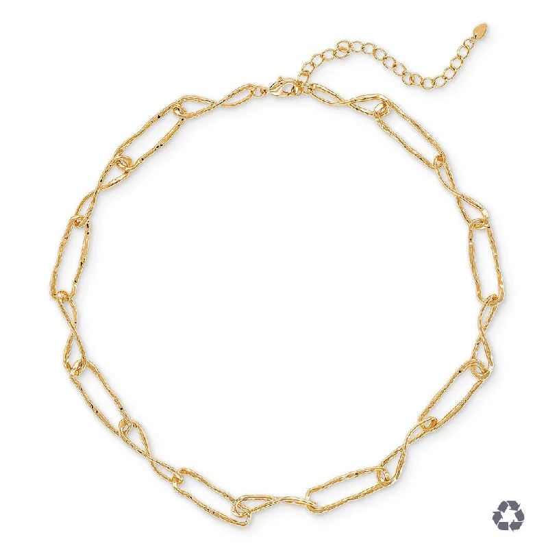 fashion statement necklaces -Aspen Abstract Linked Chain in Gold