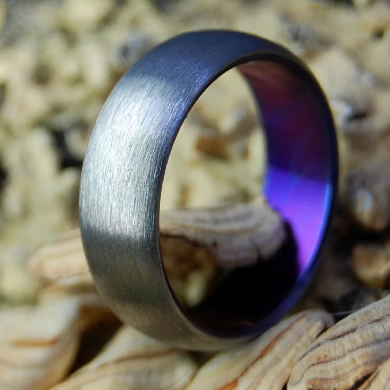 matching engagement rings -Shroud Of Purple | Men's Titanium Wedding Ring