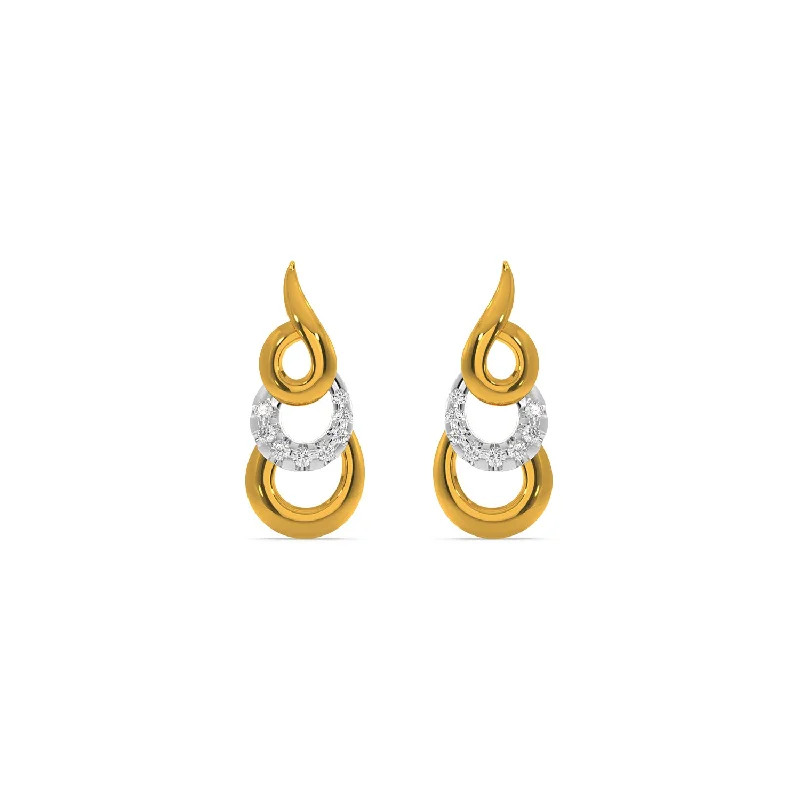 silver earrings for women -Triple Curve Earring