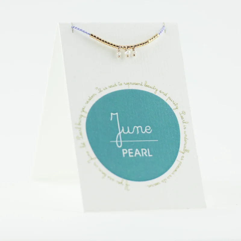 holiday bracelet gifts for women -June Birthstone Bracelet, Pearl