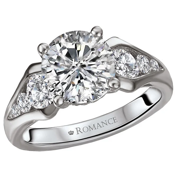 platinum engagement rings -Classic Semi-Mount Diamond Ring