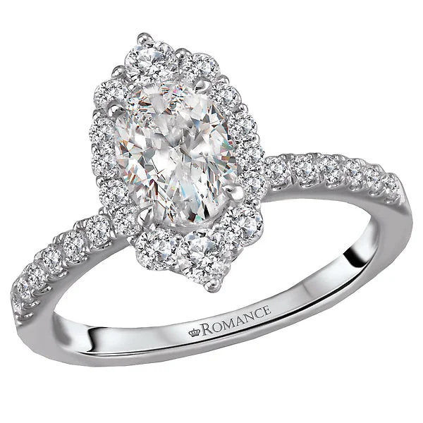 engagement rings for proposals -Halo Semi-Mount Diamond Ring