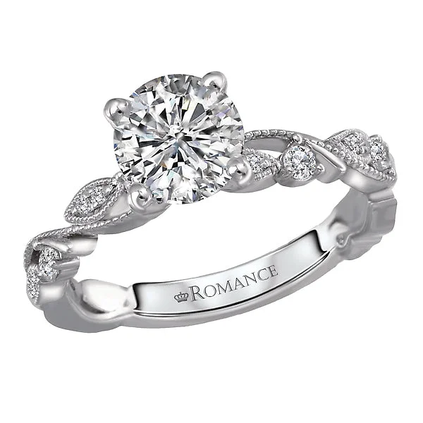 trendy engagement rings -Classic Semi-Mount Diamond Ring