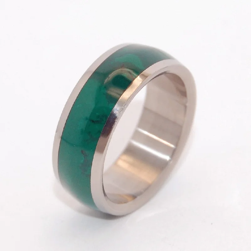 stylish gemstone rings -Jade Empire | Men's Jade & Titanium Unique Wedding Ring