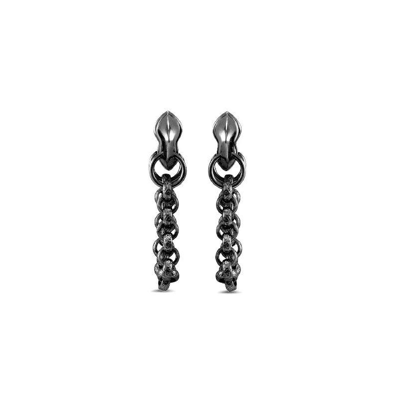 fine jewelry earrings -Reign Earring Short - Black Ruthenium Vermeil