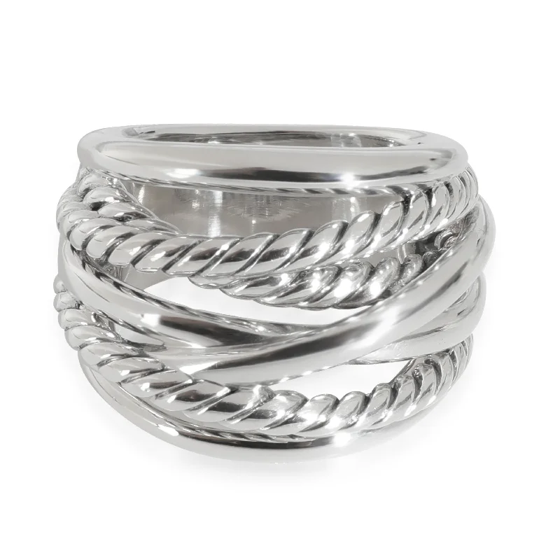 unique gemstone engagement rings -David Yurman Crossover Ring in  Sterling Silver