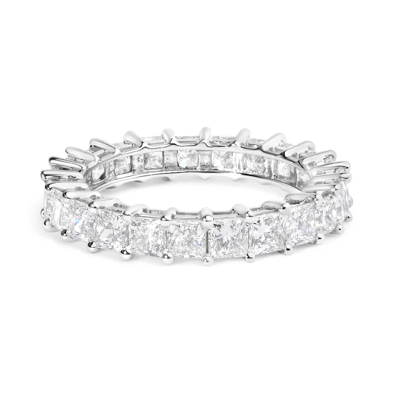 platinum engagement rings -14K White Gold 3.0 Cttw Princess Lab Grown Diamond Eternity Band Ring