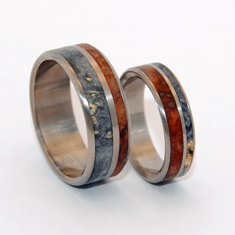 handcrafted rings for women -To Have And Hold | Dark Maple Wood & Black Box Elder Wood - Wooden Wedding Ring