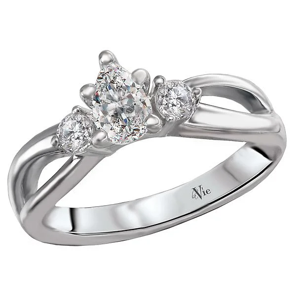 personalized engagement rings -3 Stone Semi-Mount Diamond Ring