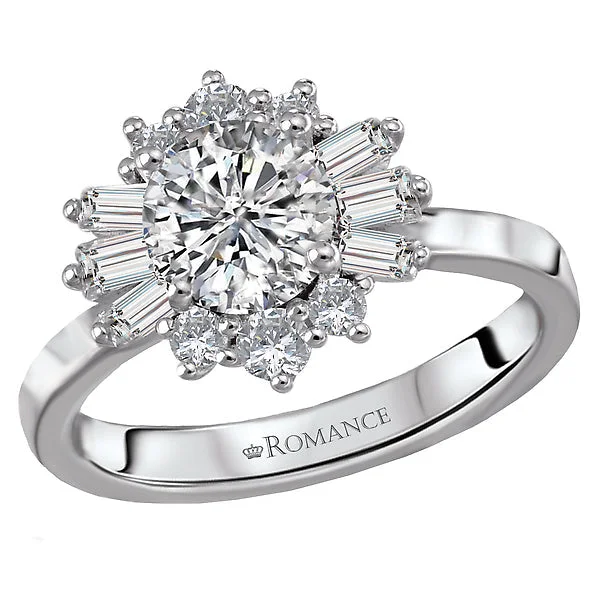 oval diamond engagement rings -Halo Semi-Mount Diamond Ring