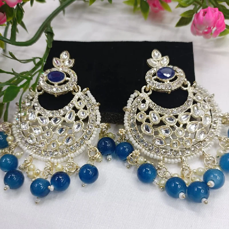 luxurious ruby earrings -Exotica Collection Gold Plated Kundan Dangler Earrings