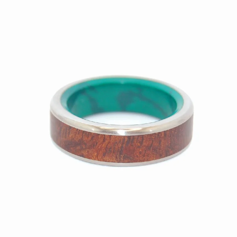 affordable luxury rings -No Little Love | Men's Desert Ironwood, Jade & Titanium Wedding Ring