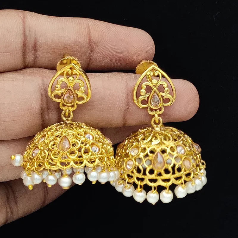 luxury earrings for women -Jewel Addiction Gold Plated Jhumki Earrings