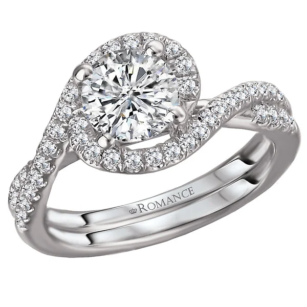 custom fit engagement rings -Halo Semi-Mount Diamond Ring