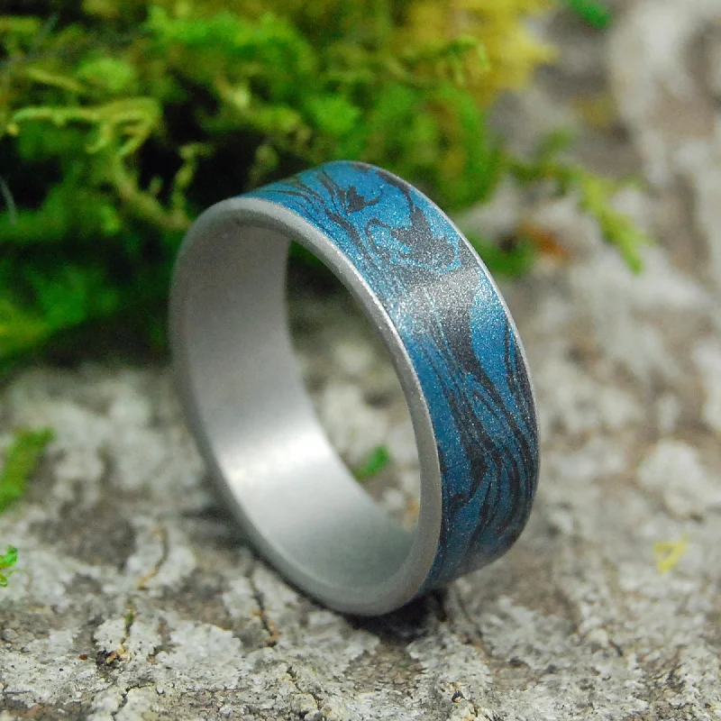 elegant gold rings -Midnight Ride | Men's Black Ceramic, Meteorite & Titanium Wedding Ring