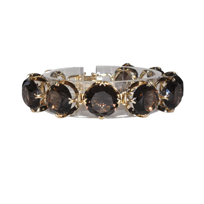 personalized bangles -Smokey Quartz Vintage Bracelet