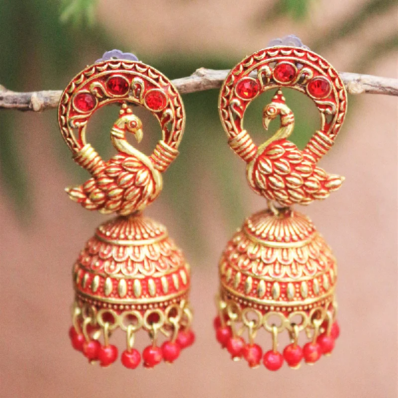 cute heart-shaped earrings -H K Fashion Gold Plated Jhumki Earrings